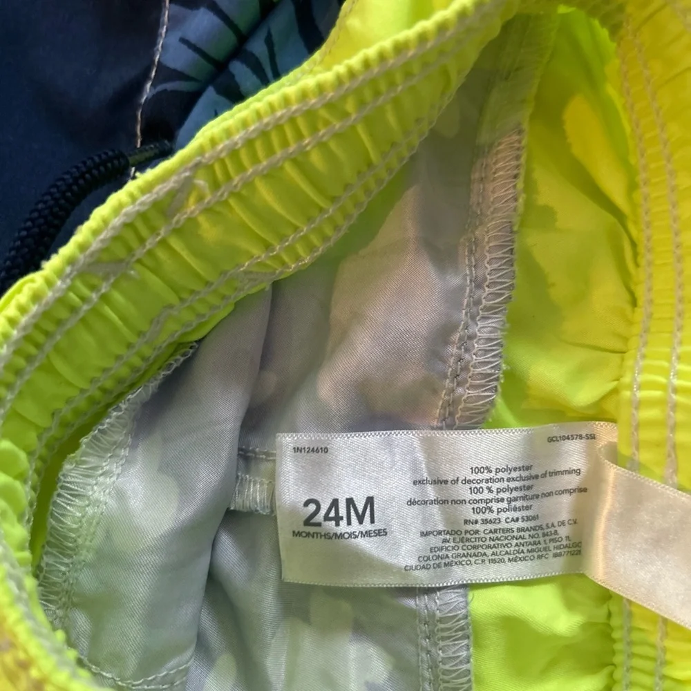 OshKosh B'gosh Neon Yellow Toddler Swim Shorts. Beach Summer size 24M